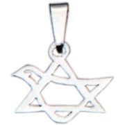 Biblical 'Dove of peace' Silver Star Pendant - Made in Jerusalem - Biblicaljewels